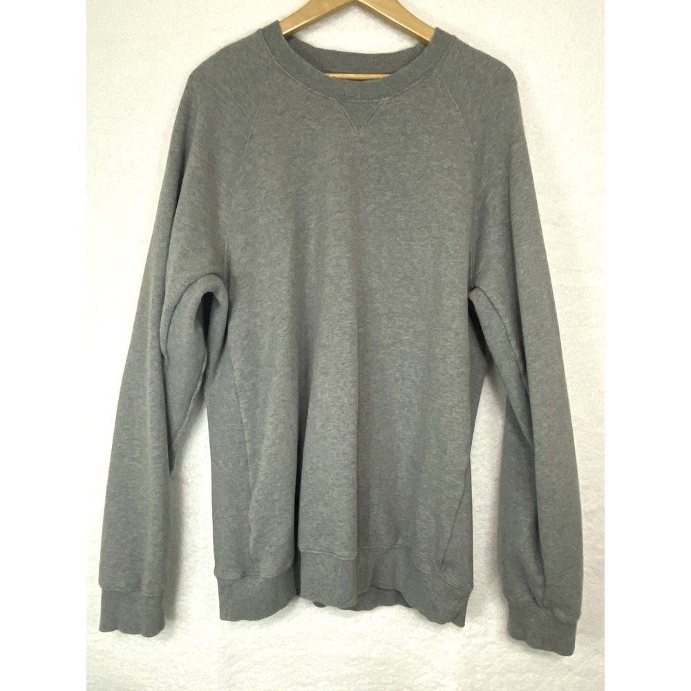 Duluth Trading Co Men's Gray Pullover Pockets Sweatshirt Sz Large 100% Cotton